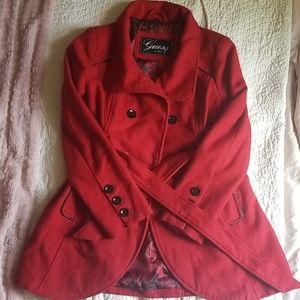 Fit and flare Guess Red Wool Coat